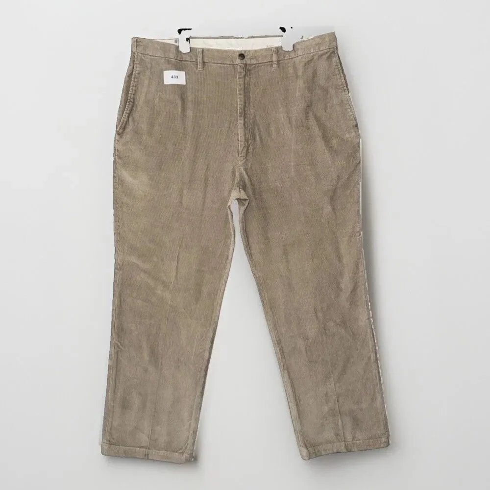 Haggar Corduroy Pants Mens 40x31 (Tag 42) Tan Expandable Waist WPL 386 - Picture 1 of 12